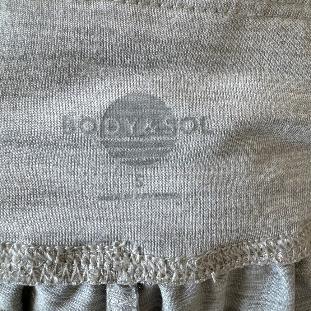 BODY & SOL Gray Ultra High Waist Lounge Jogger Pants Small Ruffle Pockets Comfy - Picture 6 of 7